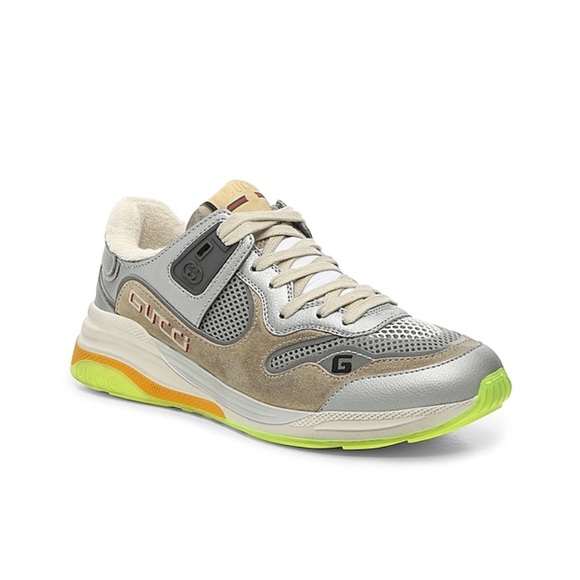 gucci silver tennis shoes